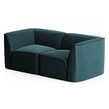 Organic Comfort: Flora 2-Seater Sofa 3D model image 1 