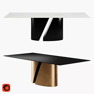 Wadi Glass Dining Table: Elegant, Modern, Versatile 3D model image 1 