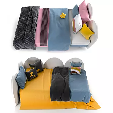 Happy Color Corner Bed Set 3D model image 1 