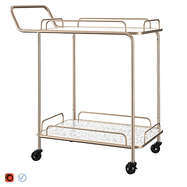 Modern Kitchen Trolley: Galena 3D model image 1 