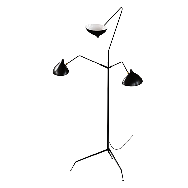 Elegant 3-Arm Floor Lamp 3D model image 1 