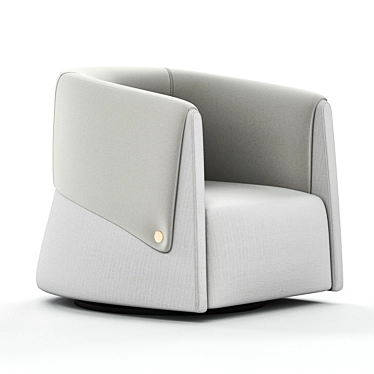 Modern Leather Swivel Armchair 3D model image 1 