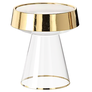 Modern Gold Glass Side Table 3D model image 1 