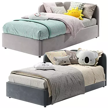 Cozy Corner Bed with Side Back 3D model image 1 