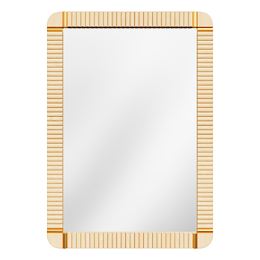 Modern Glamour Mirror with Brass Accents 3D model image 1 