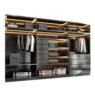 Versatile Contemporary Wardrobe 3D model image 1 