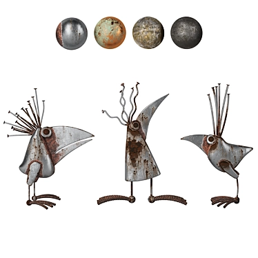 Birds of Art: Sculptures Collection 3D model image 1 
