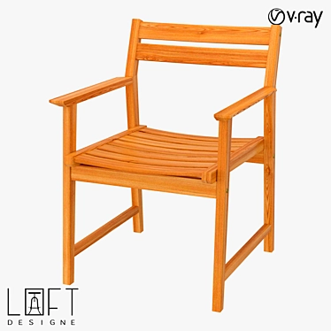 Tikovoe Wooden Chair - 1563 Model 3D model image 1 