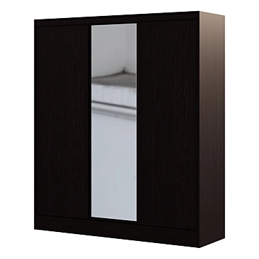 Modern Sliding Wardrobe with Mirror 3D model image 1 