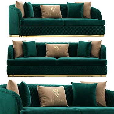Luxury Olivia Metal Sofa Set: Elegant & Modern Design 3D model image 1 