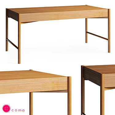 Modern Oak Dining Table 3D model image 1 