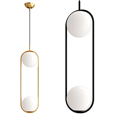 Modern Duo Hoop Pendant Light 3D model image 1 