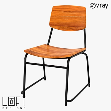 Tropical Teak Chair: LoftDesigne Model 3D model image 1 