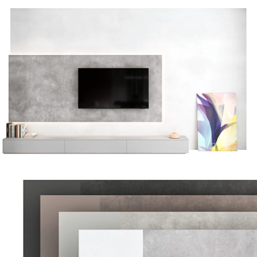 Title: TV Wall Set 21 - Transform Your Space 3D model image 1 