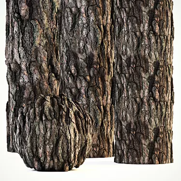 Seamless Pine Bark Texture 3D model image 1 