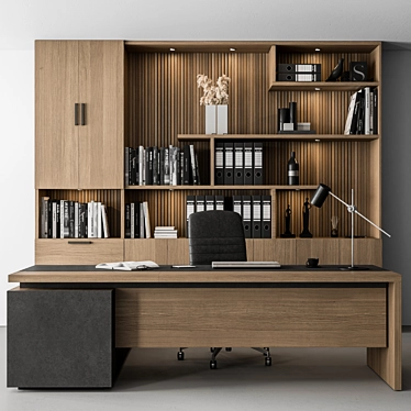 Elegance in Wood: Boss Library Set 3D model image 1 