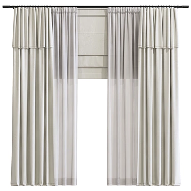 Elegant Drapery: Curtain 976 3D model image 1 