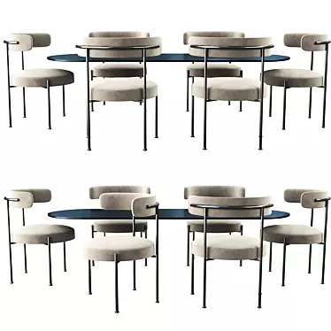 Elegant Ivory Dining Chair 3D model image 1 