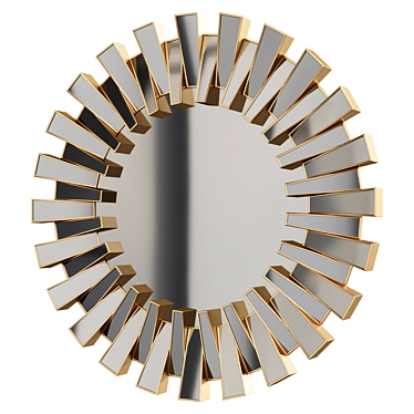 Elegant Golden framed mirror 3D model image 1 