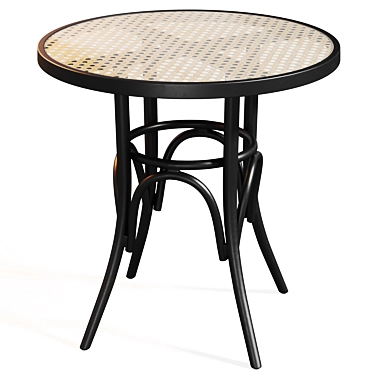 Cosmorelax Rade Rattan and Glass Dining Table 3D model image 1 