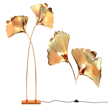 Ginkgo Brass Sculptural Floor Lamp 3D model image 1 