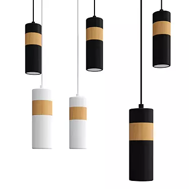 Elegant Black Pendant Light 3D model image 1 