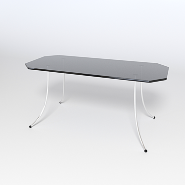 Sleek Quad Glass Table 3D model image 1 