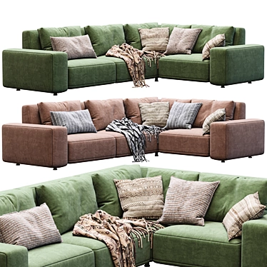 Modern Cross Design Sofa 3D model image 1 