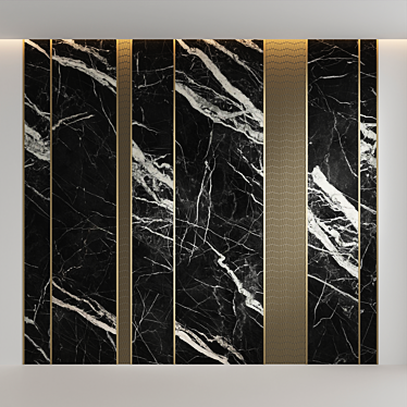 Elegant Marquina Black Mosaic 3D model image 1 