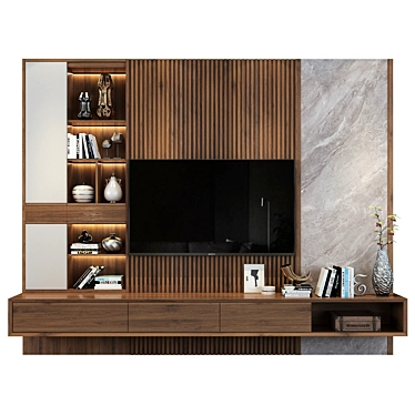 Modern TV Wall Unit 105 3D model image 1 