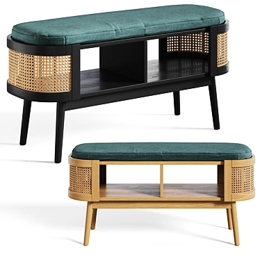 Laora Bench: Stylish Woven Storage 3D model image 1 