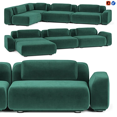 Modern Elegance: Rove Concepts Boden Sofa 3D model image 1 