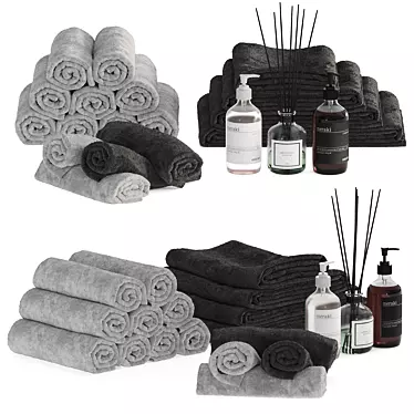 Luxury Towels Set 3D model image 1 