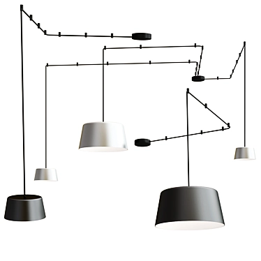 Sleek Pendant Light: TUBE By Vibia 3D model image 1 