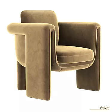 Floria Velvet Accent Chair 3D model image 1 