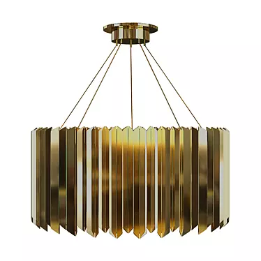 Gilded Facet Chandelier: Tom Kirk's Luxurious Light 3D model image 1 