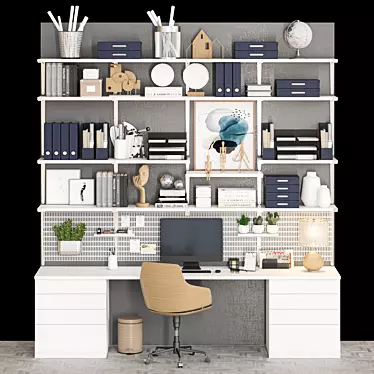 Modern Office Furniture Set 3D model image 1 