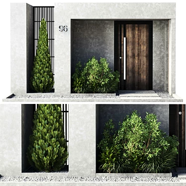Versatile Outdoor Door and Fence 3D model image 1 