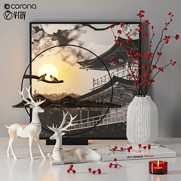 Lucky Reindeer Decorative Set 3D model image 1 