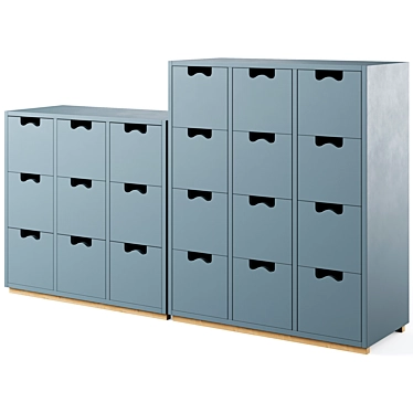 Asplund SNOW B Storage Unit with Drawers 3D model image 1 