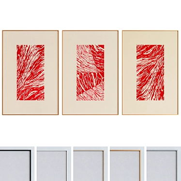 Modern Frame Trio with Abstract Images 3D model image 1 