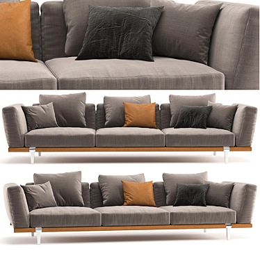 Elegant Let It Be Sofa 3D model image 1 