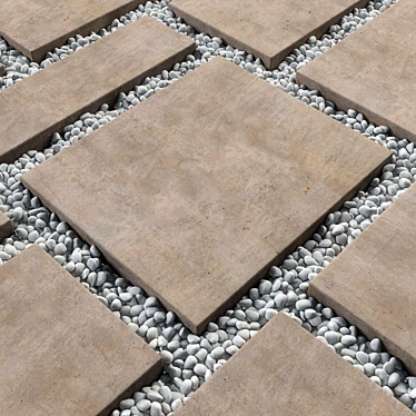 Pebble N10 Paving Tile: High-Quality Texture, Smooth Geometry 3D model image 1 