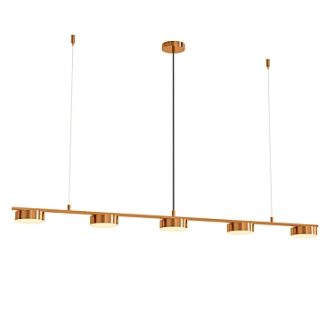 Modern Five-Light Linear Chandelier 3D model image 1 