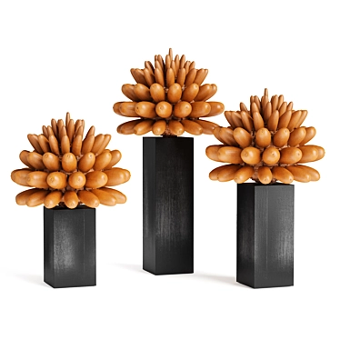 Sculptural Cucurbita Art Pedestal 3D model image 1 