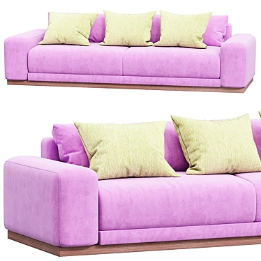 Elegant Denver 3-Seater Sofa 3D model image 1 