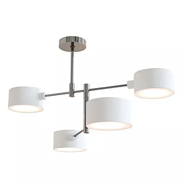 Modern Ashley Chandelier with White Shades 3D model image 1 
