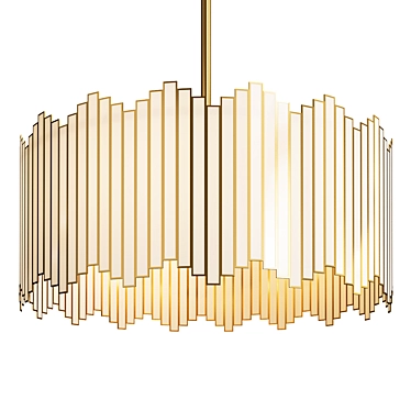 Modern Gold Drum Tiffany Chandelier 3D model image 1 