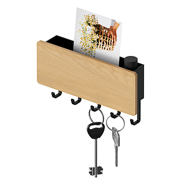 Multifunctional Wall Key Holder 3D model image 1 