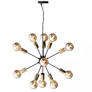 Elegant Glass Pendant Chandelier 3D model image 1 